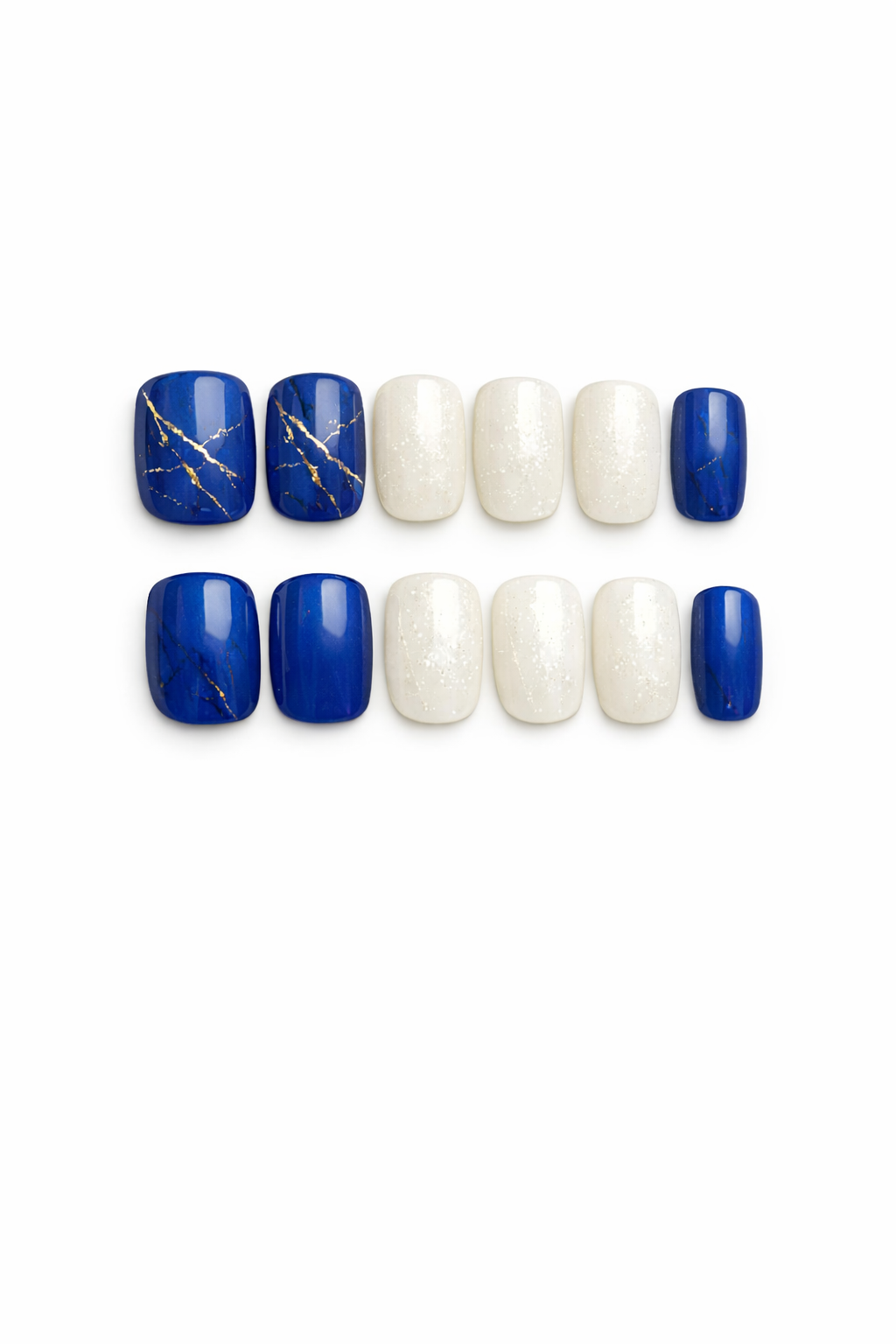 Lapis Lazuli × Tridacna Harmony Set (Silver‑Tone)